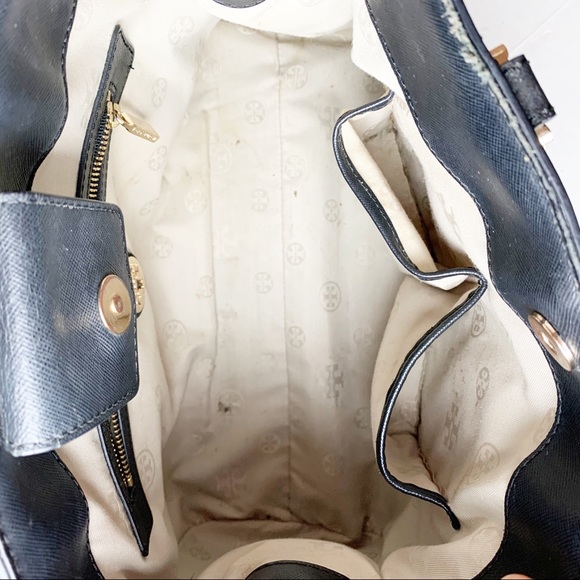 Tory Burch Black Robinson Triangle Tote - Picture 5 of 12